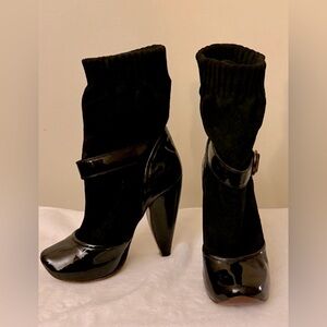 Vintage Marc Jacobs , Angelina recoper black heeled ankle boots , size 36 1/2